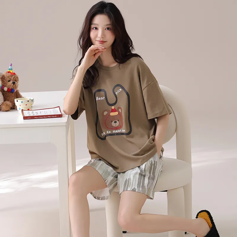 CHUDUAN Pajama Set Women's Brown-1