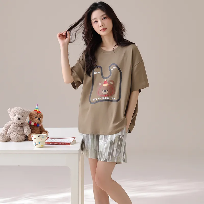 CHUDUAN Pajama Set Women's Brown-5