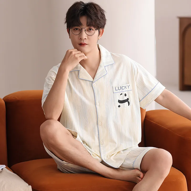 CHUDUAN Pajama Set Men's Apricot-5