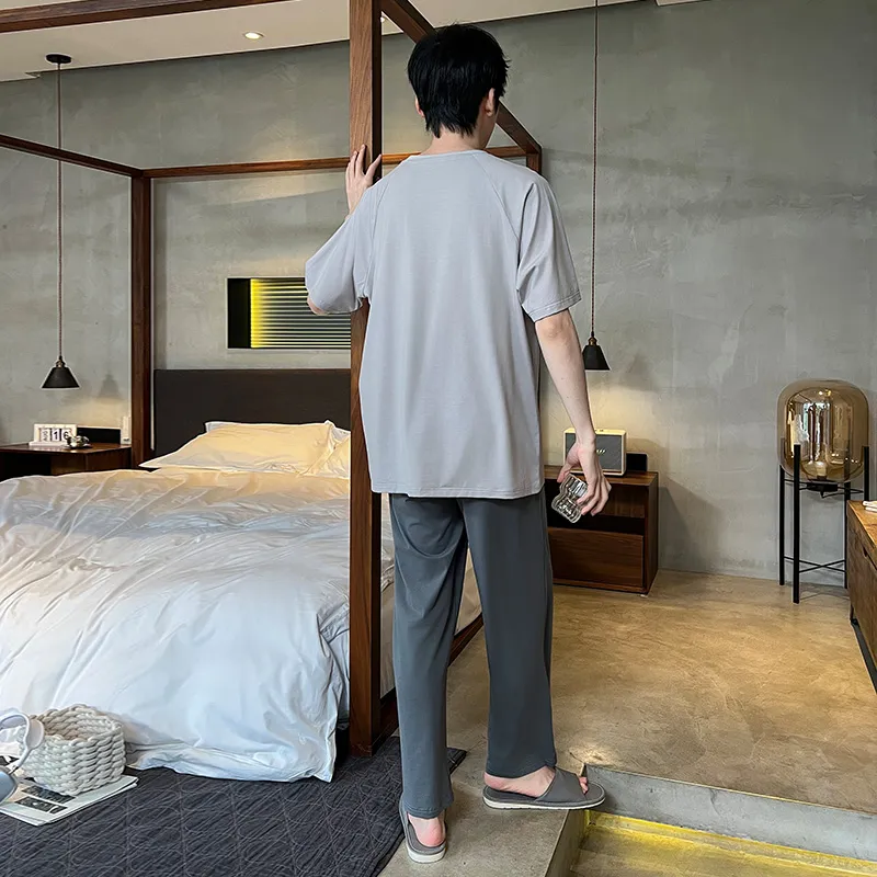 CHUDUAN Ice Silk Pajama Set Men's-8