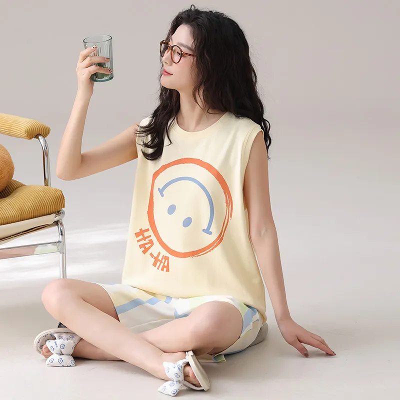 CHUDUAN Pajama Set Women's Apricot-5