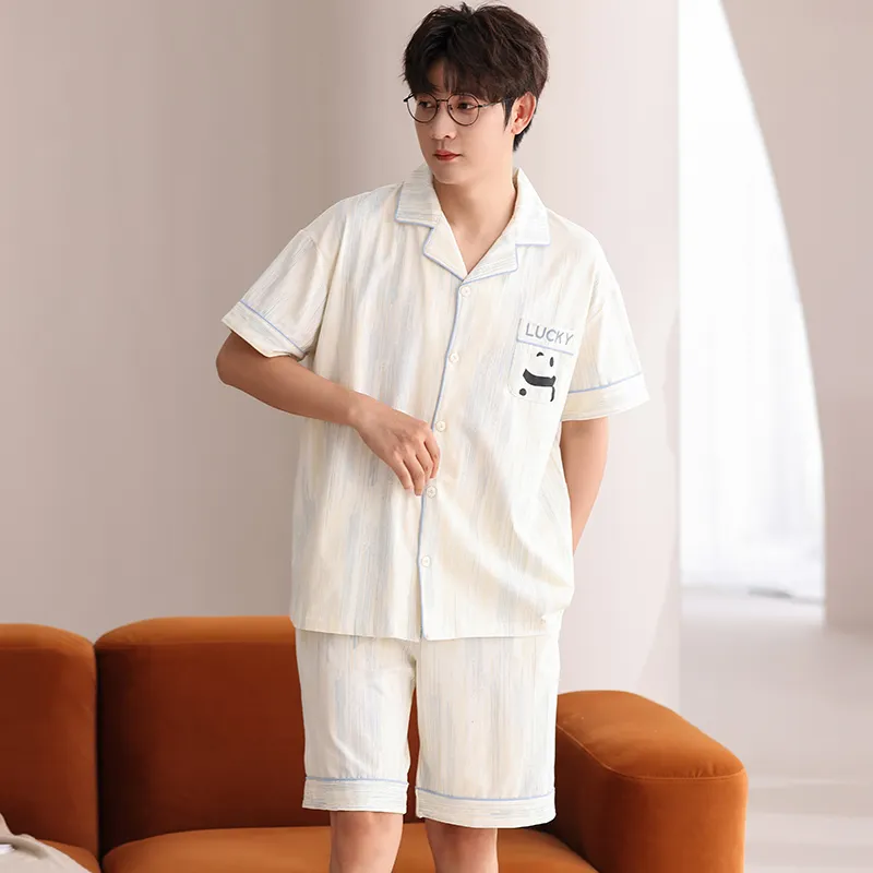 CHUDUAN Pajama Set Men's Apricot-6
