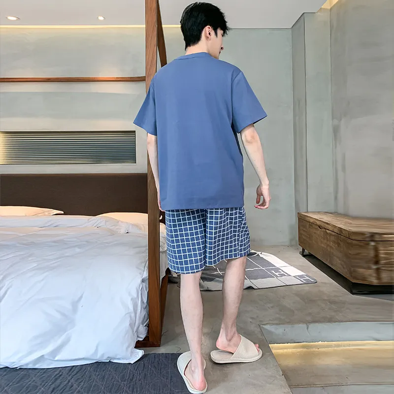 CHUDUAN Pajama Set Men's Royal Blue-1
