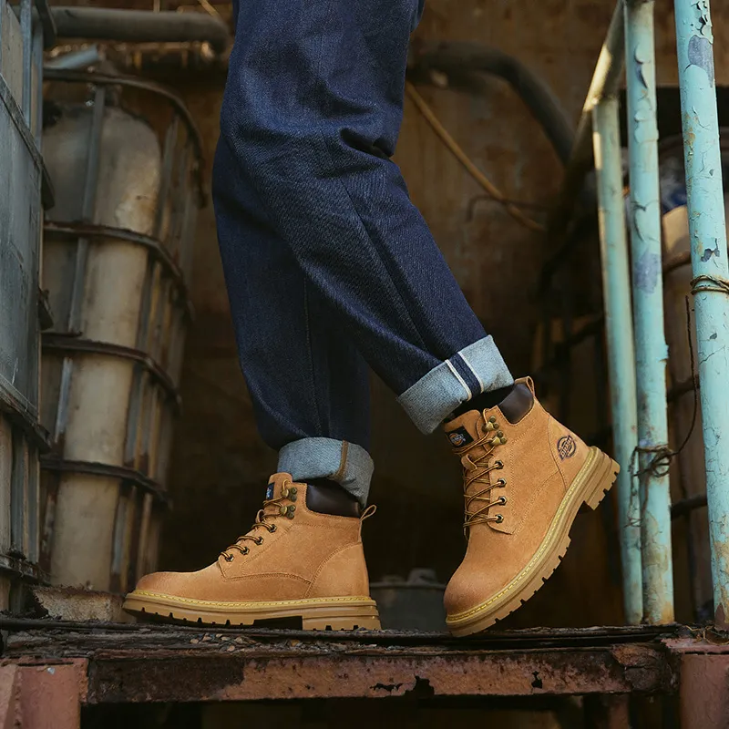Dickies Classic Trendy Comfortable Versatile Outdoor Boots Men's Earth Yellow-6