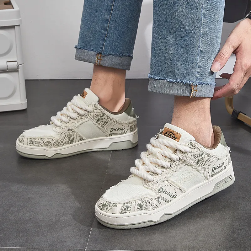 Dickies Low Top Skateboard Shoes Unisex White Porcelain Gray-7