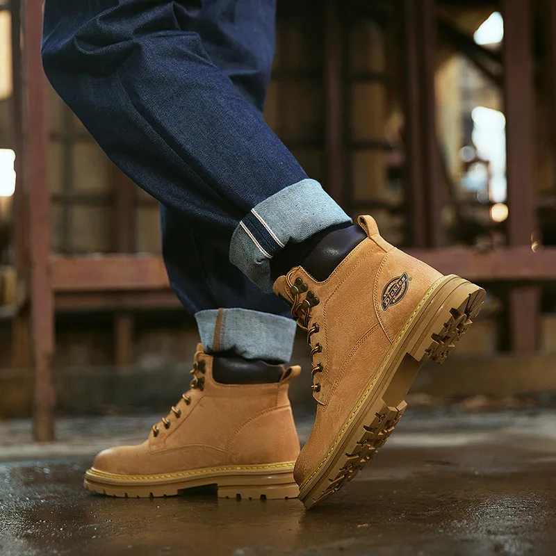 Dickies Classic Trendy Comfortable Versatile Outdoor Boots Men's Earth Yellow-5