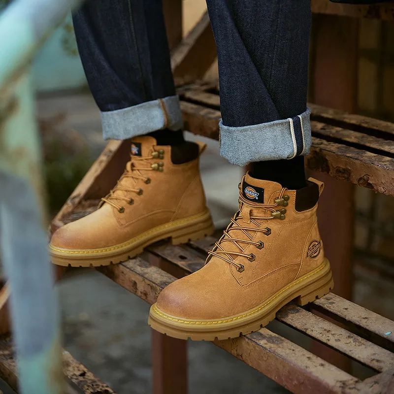 Dickies Classic Trendy Comfortable Versatile Outdoor Boots Men's Earth Yellow-11
