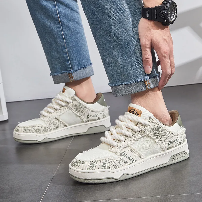 Dickies Low Top Skateboard Shoes Unisex White Porcelain Gray-6