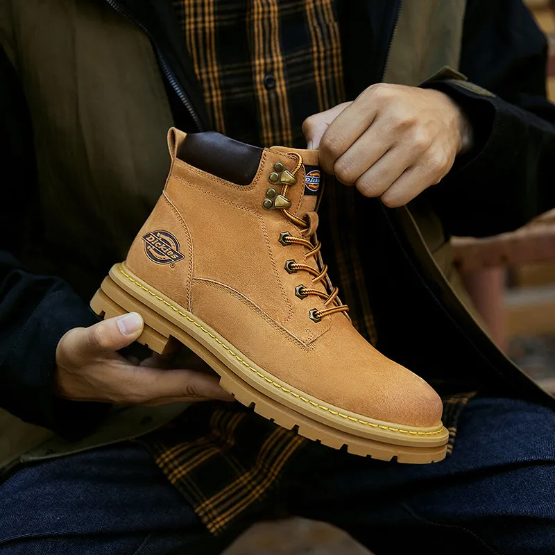 Dickies Classic Trendy Comfortable Versatile Outdoor Boots Men's Earth Yellow-10