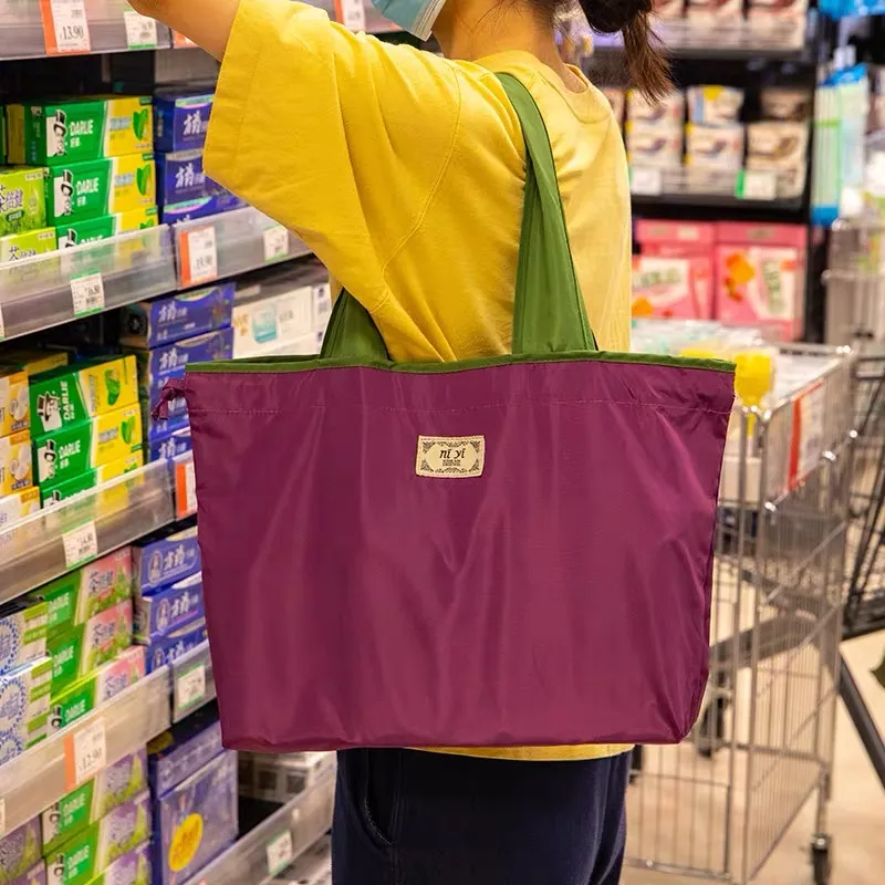 MOST ORIGINAL DESIGN Large Capacity Water Resistant Durable Nylon One Shoulder Shopping Bag-3