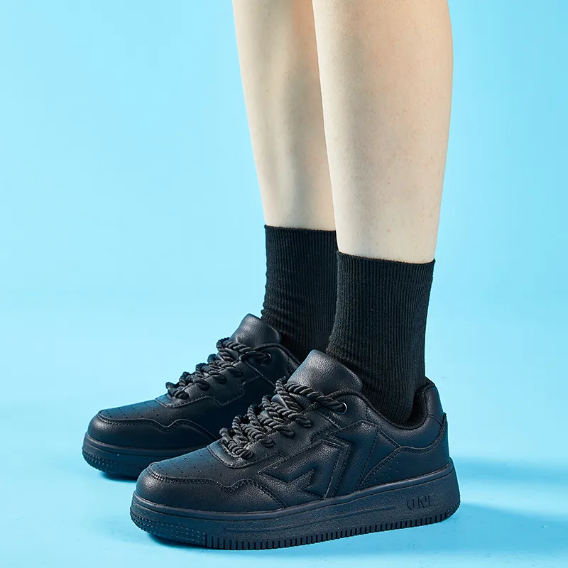 A1 Small White Shoes Coverage Wear-Resistant Lightweight Low-Top Skateboard Shoes Unisex-23