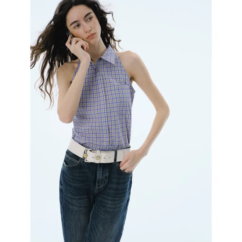 CYCLE DOCUMENT Shirts Women's Purple Plaid-5
