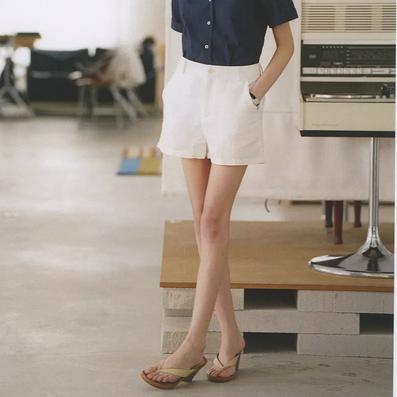 CYCLE DOCUMENT Casual Shorts Women's Snowflake White-3