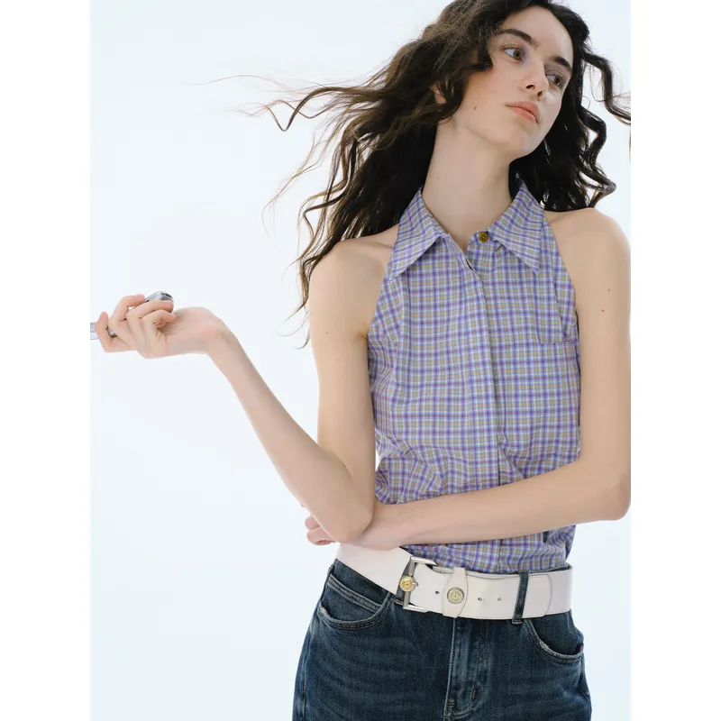 CYCLE DOCUMENT Shirts Women's Purple Plaid-2