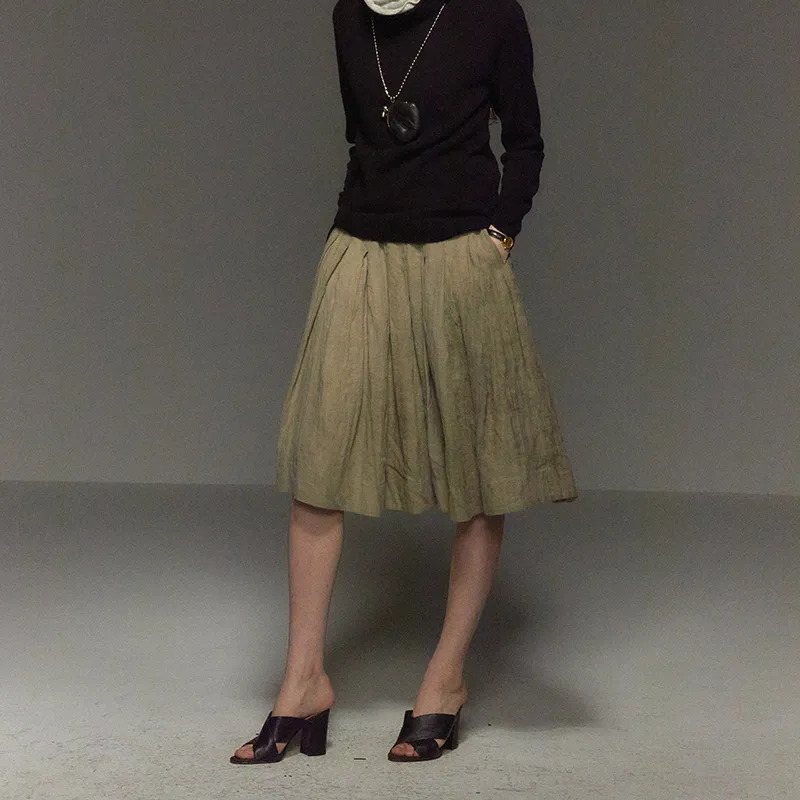 CYCLE DOCUMENT Casual Short Skirts Women's Autumn Grass Umber-2