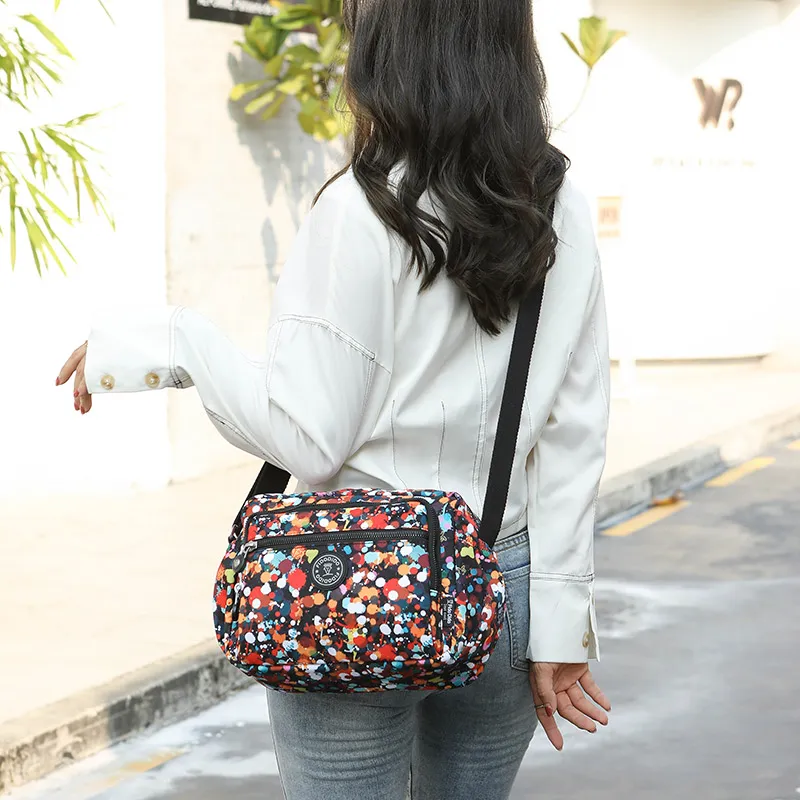 FIDO DIDO Fabric Crossbody Bag, Shoulder Bag Women's Ink Splatter Flower/Ink Splatter Black-14