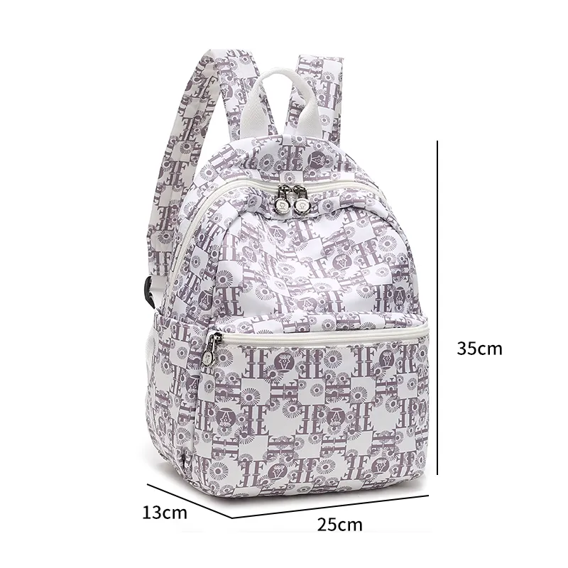 FIDO DIDO Oxford Backpack Medium Size Women's Ecru/Blue-10