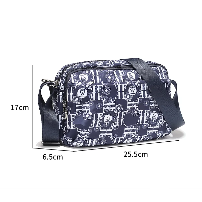 FIDO DIDO Oxford Crossbody Bag, Shoulder Bag Women's Ecru/Blue-9