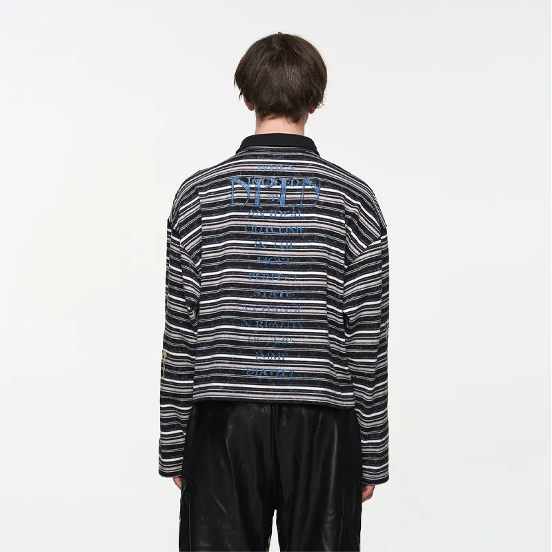 BLIND402 Polo Shirts Unisex Black Stripes-4