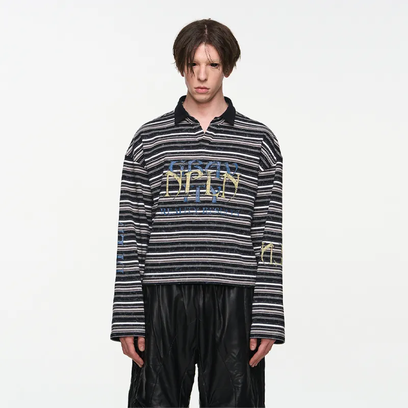 BLIND402 Polo Shirts Unisex Black Stripes-2