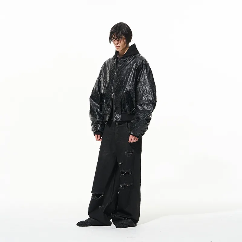 BLINDNOPLAN Hoodie Leather Puffer Jacket Coat Unisex-4