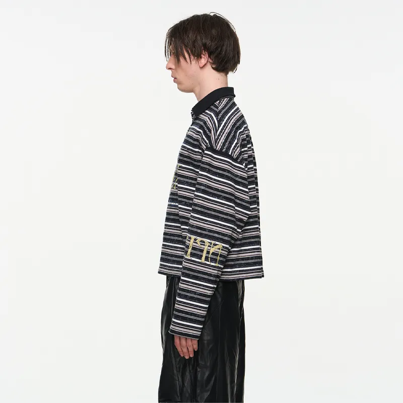 BLIND402 Polo Shirts Unisex Black Stripes-3