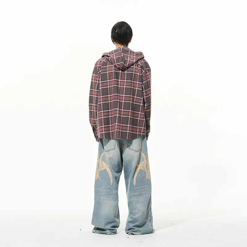 BLIND402 Shirts Unisex Red Gray Plaid-2