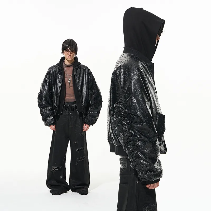 BLINDNOPLAN Hoodie Leather Puffer Jacket Coat Unisex-2