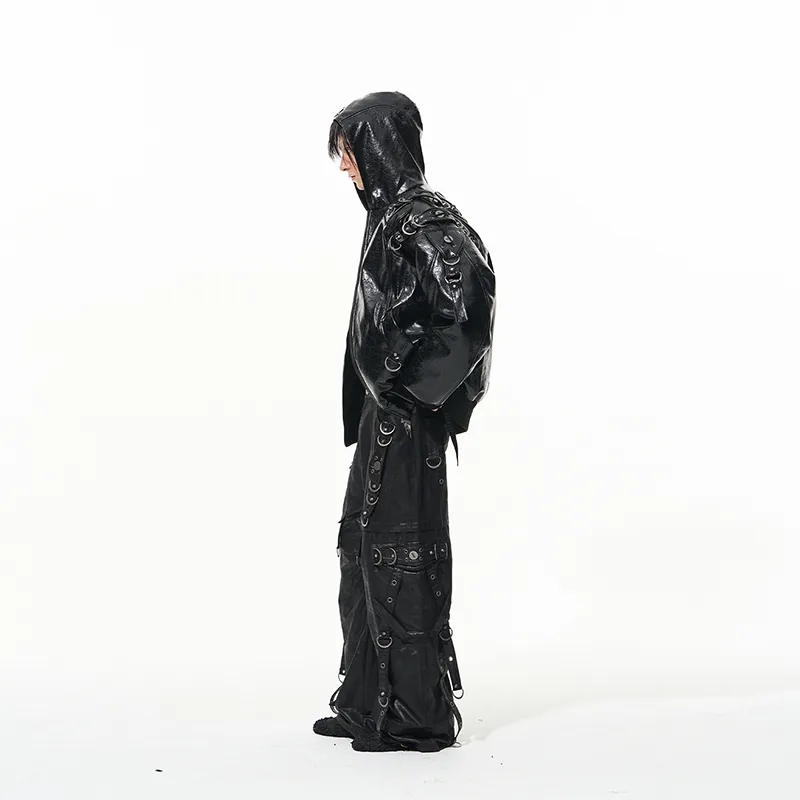 BLINDNOPLAN Textured Leather Puffer Jacket Unisex-6