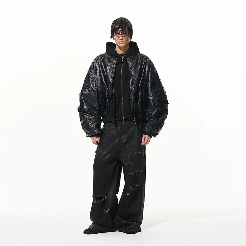 BLINDNOPLAN Hoodie Leather Puffer Jacket Coat Unisex-6