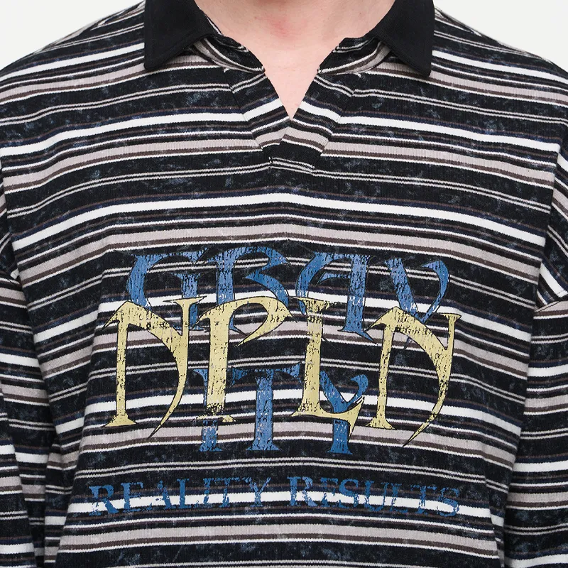 BLIND402 Polo Shirts Unisex Black Stripes-6