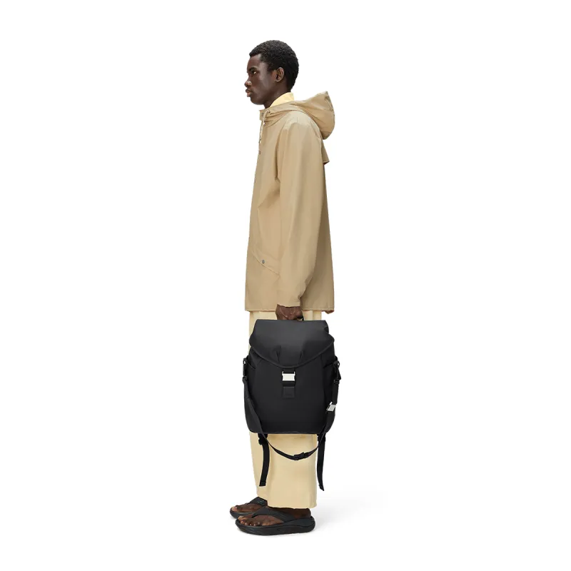 Rains Polyester Backpack Unisex Black/Rose Brown/Soft Light Yellow-4