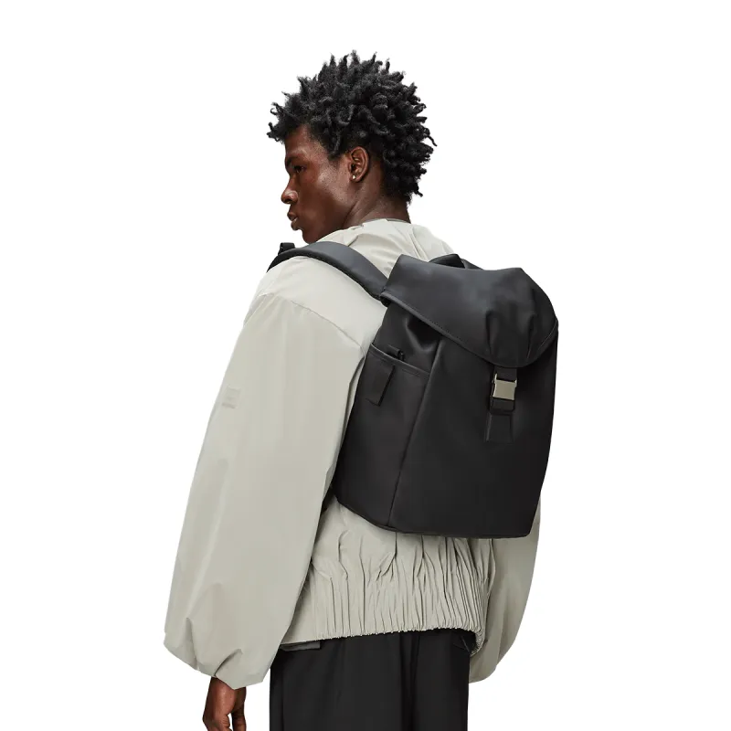 Rains Polyester Backpack Unisex Black/Rose Brown/Soft Light Yellow-3