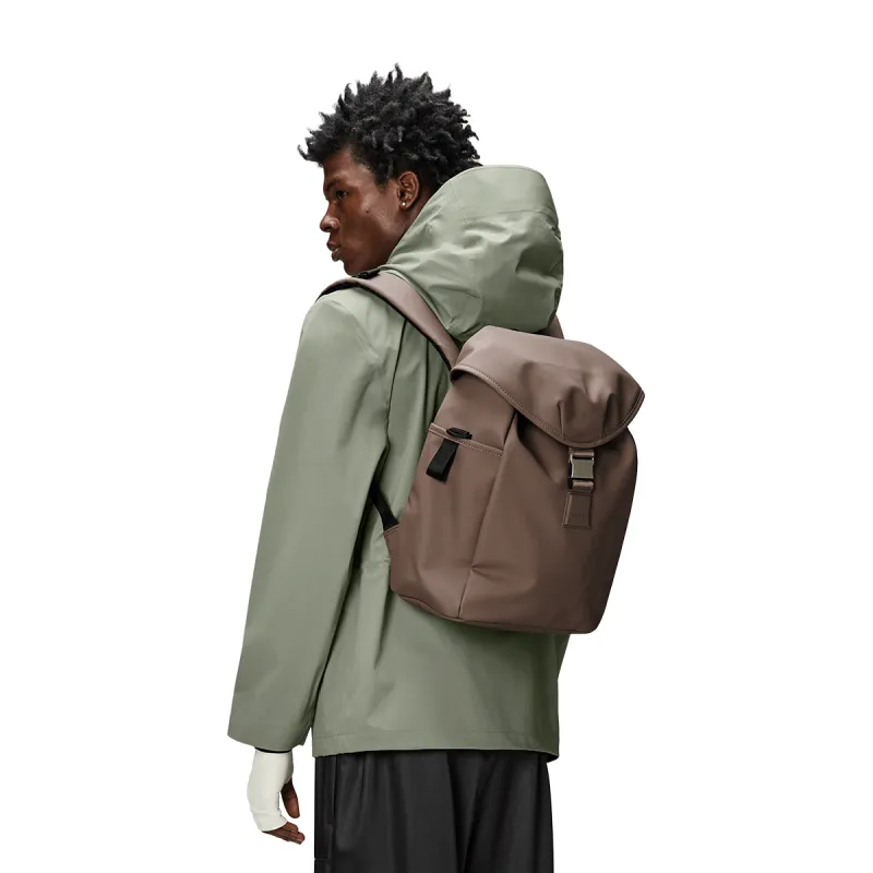 Rains Polyester Backpack Unisex Black/Rose Brown/Soft Light Yellow-11