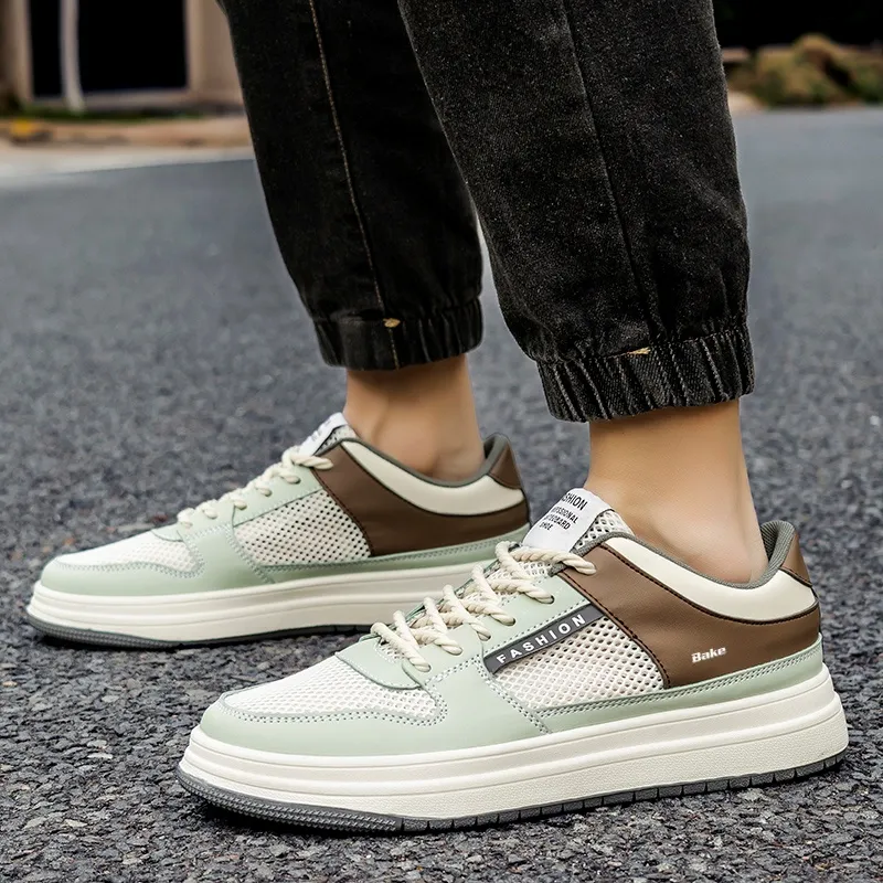 BAKE Anti Slip And Wear Resistant Height Increasing Low Top Skateboard Shoes Men's-3