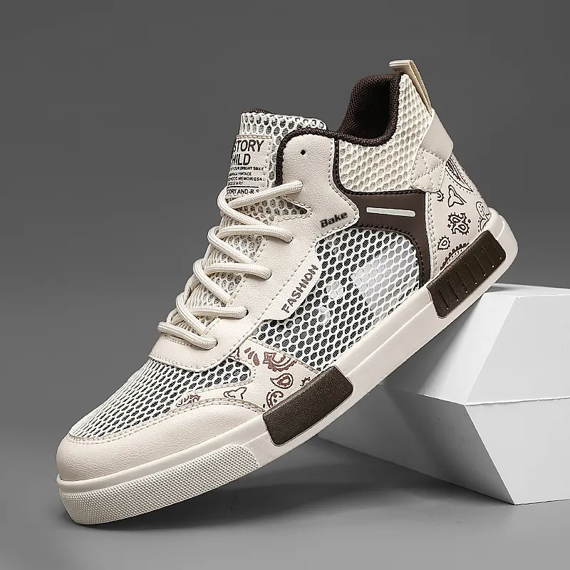 BAKE Abrasion Resistant, Lightweight, And Breathable High Top Skateboard Shoes Men's-4