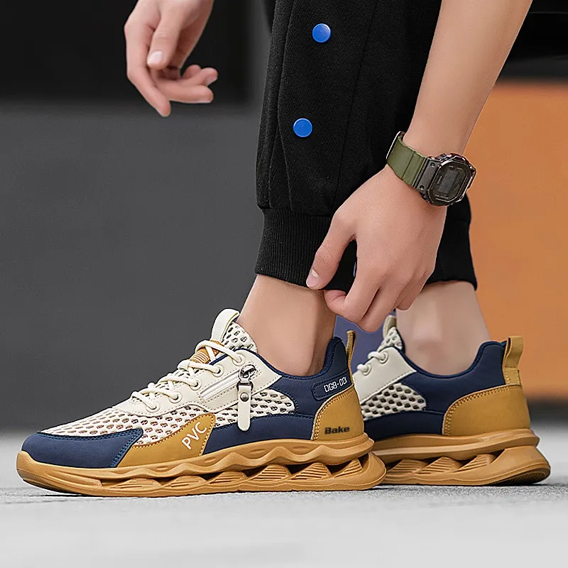 BAKE Shock Absorbers Slip Resistant Breathable Low Top Casual Shoes Men's-7