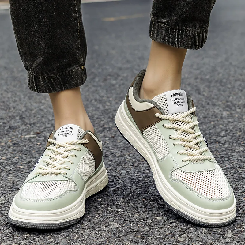 BAKE Anti Slip And Wear Resistant Height Increasing Low Top Skateboard Shoes Men's-4