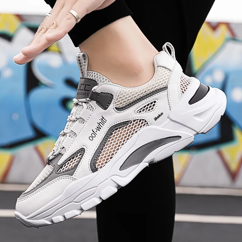BAKE Slip Resistant And Breathable Low Top Chunky Sneakers Unisex-8