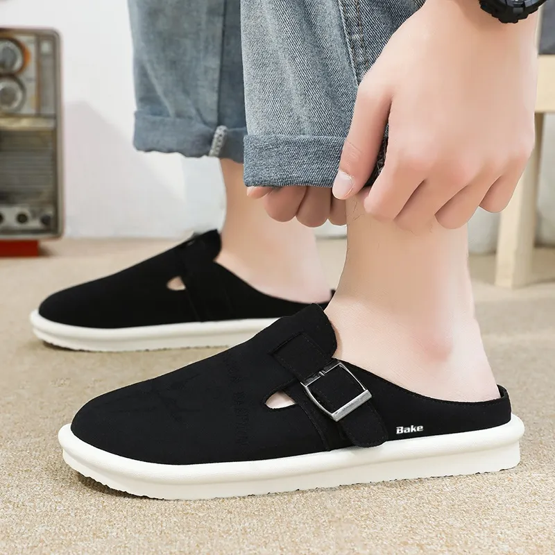 BAKE Rubber Sole Quiet, Odor Resistant, Abrasion Resistant Closed Toe Slippers Men's-14