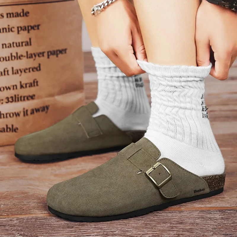 BAKE Quiet Abrasion Resistant Slip Resistant Closed Toe Slippers Men's-18