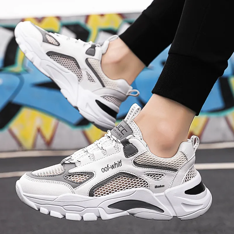 BAKE Slip Resistant And Breathable Low Top Chunky Sneakers Unisex-9