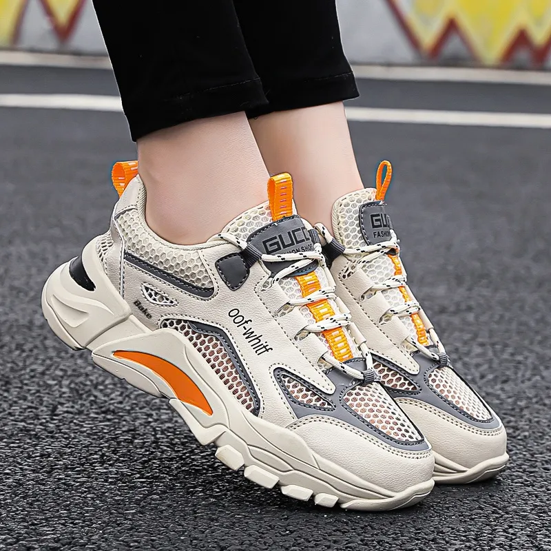 BAKE Slip Resistant And Breathable Low Top Chunky Sneakers Unisex-12