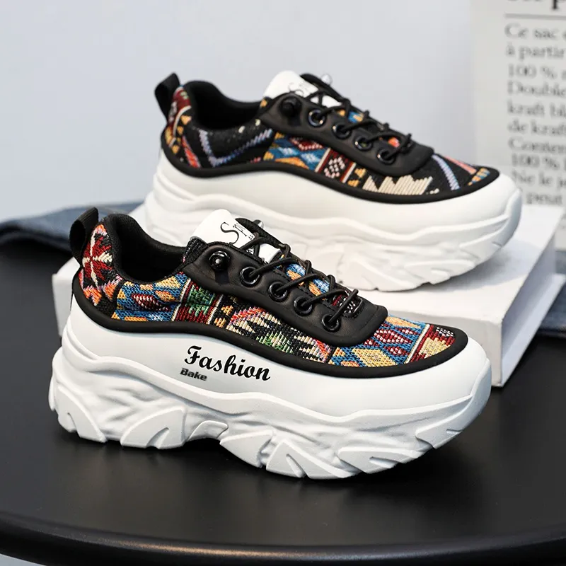 BAKE Shock Absorbers With Slip Resistant And Abrasion Resistant Properties Low Top Chunky Sneakers Unisex-2