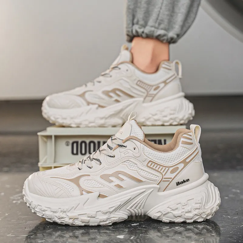 BAKE Shock Absorbers With Slip Resistant And Abrasion Resistant Properties Low Top Chunky Sneakers Men's-9