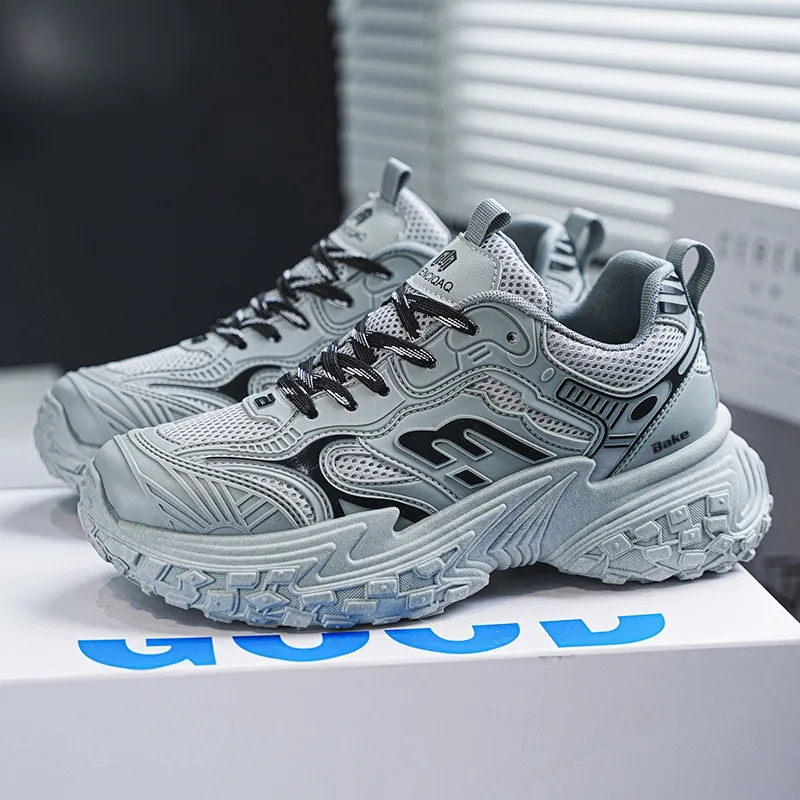 BAKE Shock Absorbers With Slip Resistant And Abrasion Resistant Properties Low Top Chunky Sneakers Men's-11