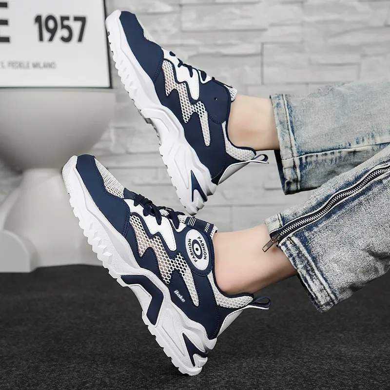 BAKE Anti Slip Wear Resistant Low Top Chunky Sneakers Men's-4