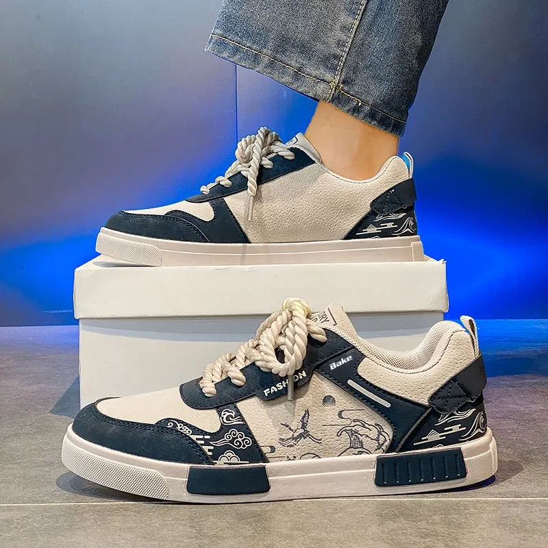 BAKE Abrasion Resistant, Lightweight, And Breathable Low Top Skateboard Shoes Men's-8