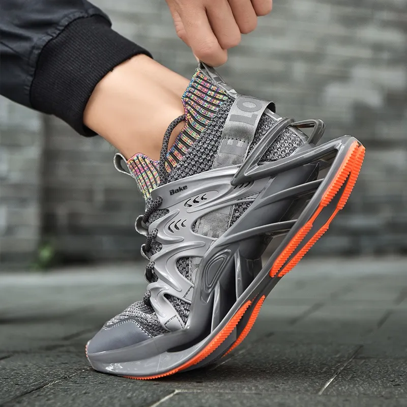 BAKE Shock Absorbers With Slip Resistant And Abrasion Resistant Properties Low Top Casual Shoes Men's-6