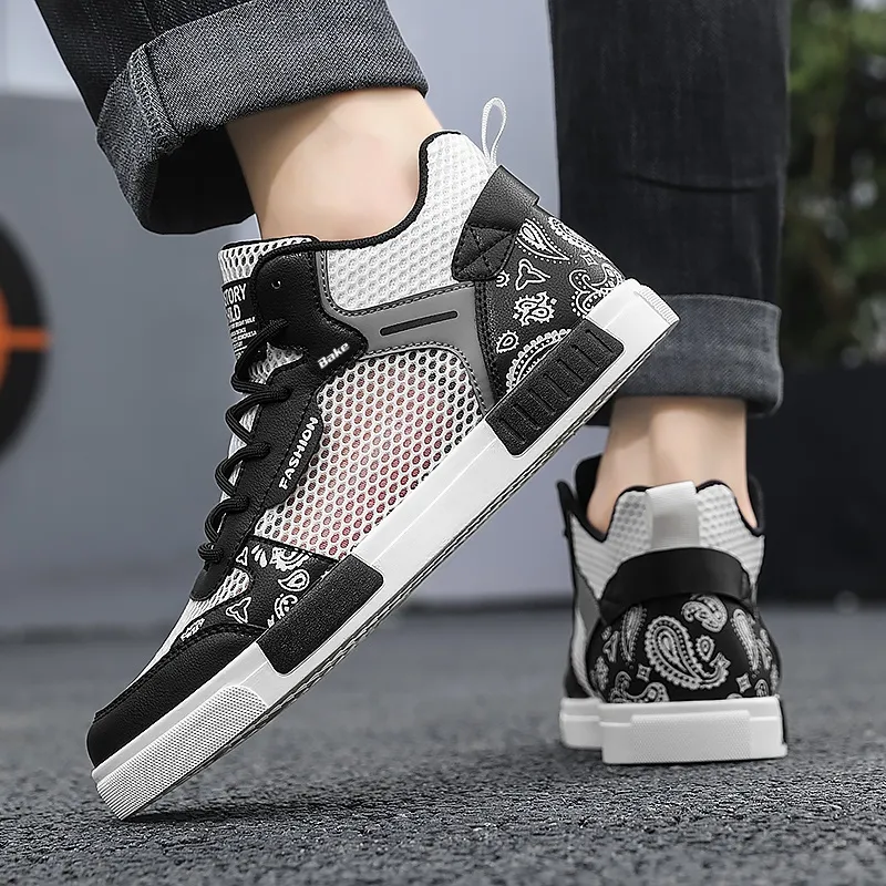 BAKE Abrasion Resistant, Lightweight, And Breathable High Top Skateboard Shoes Men's-6